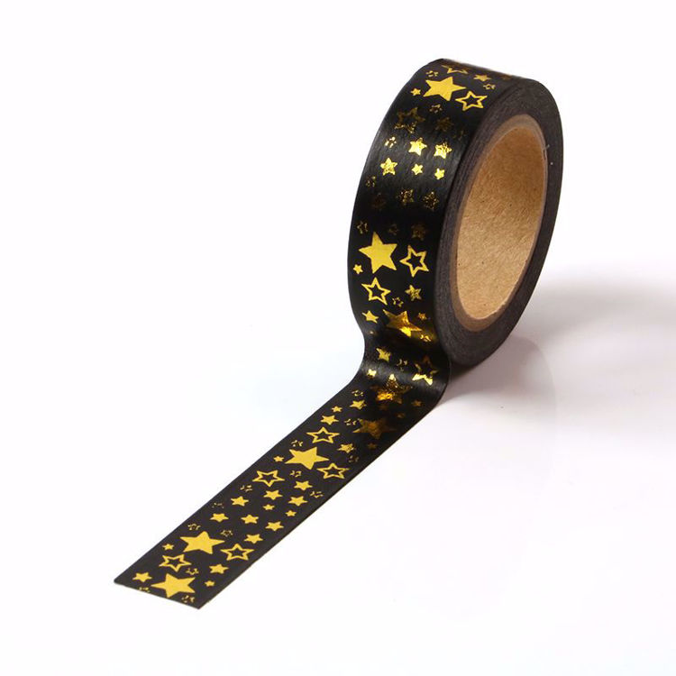Star black  gold foil washi tape