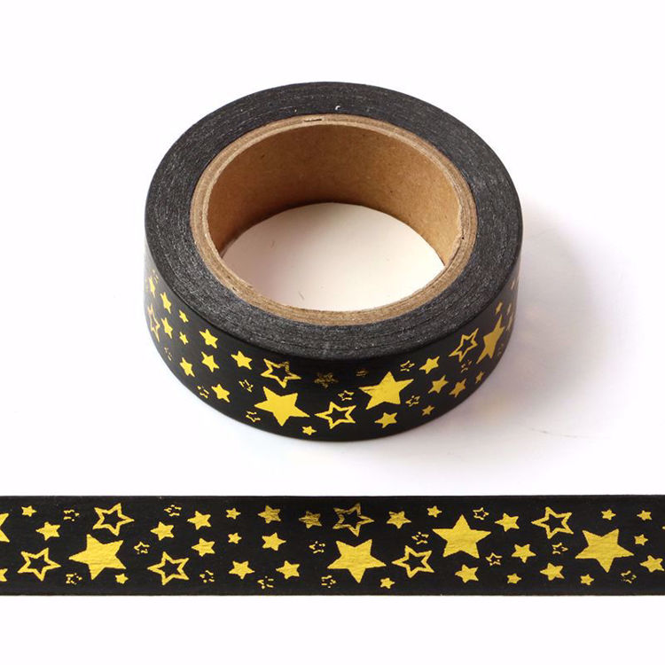 Star black  gold foil washi tape