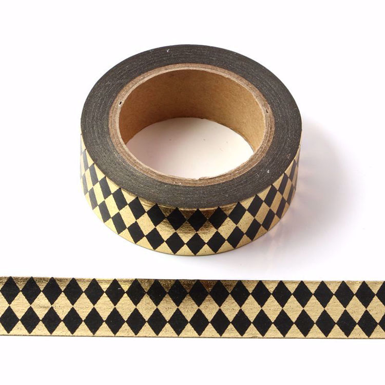 Picture of Stripe Diamond Foil Washi Tape Black