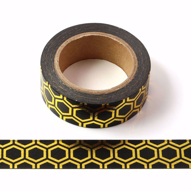 Picture of Black Hexagon  Foil Washi Tape