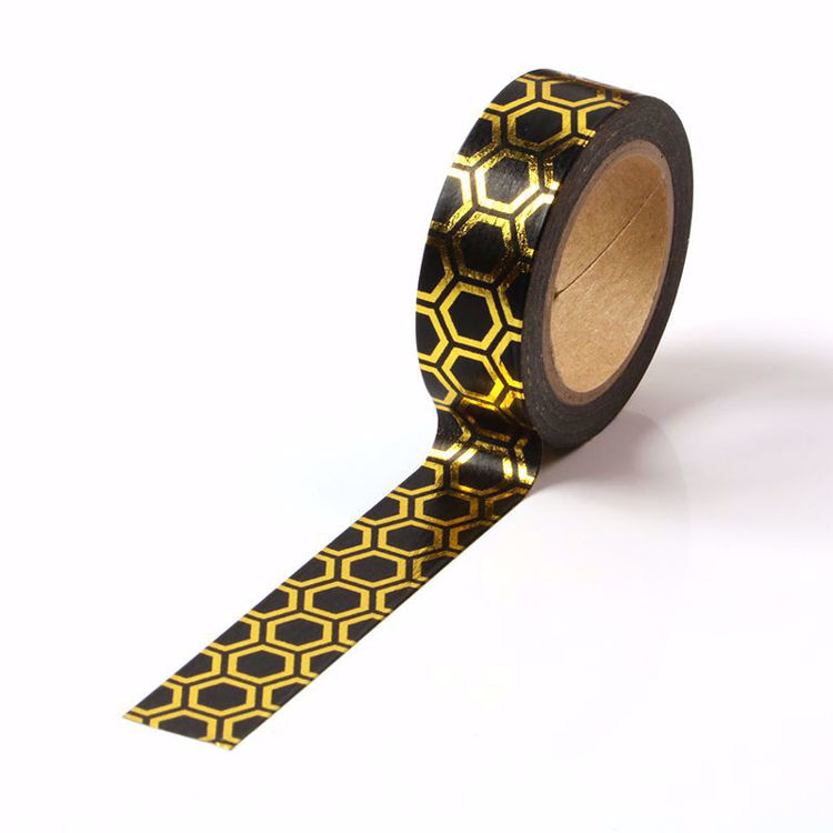 Picture of Black Hexagon  Foil Washi Tape