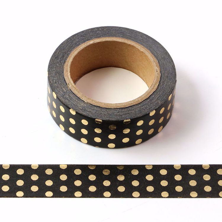 Dot foil washi tape black