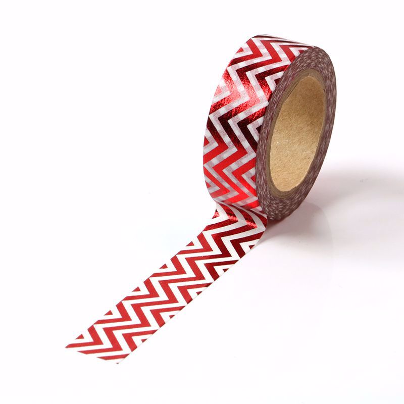 Chevron Red Foil Washi Tape. Custom and stock washi tape manufacturer