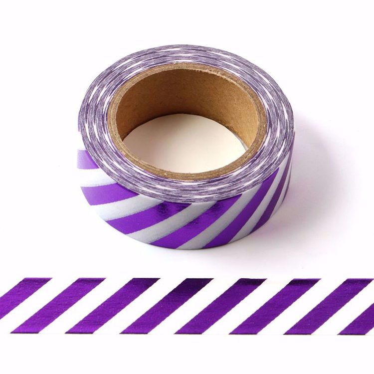Picture of Stripe Purple Foil Washi Tape