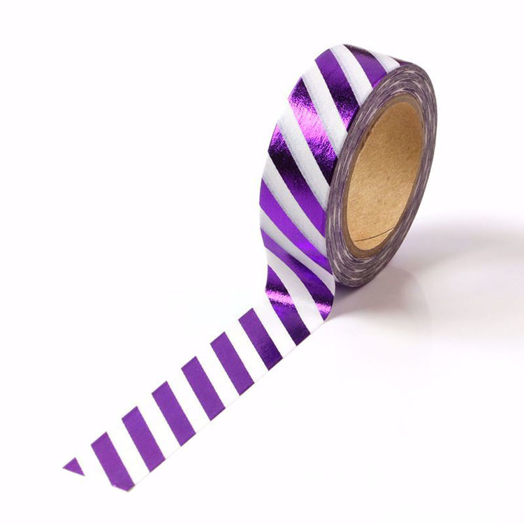 Picture of Stripe Purple Foil Washi Tape