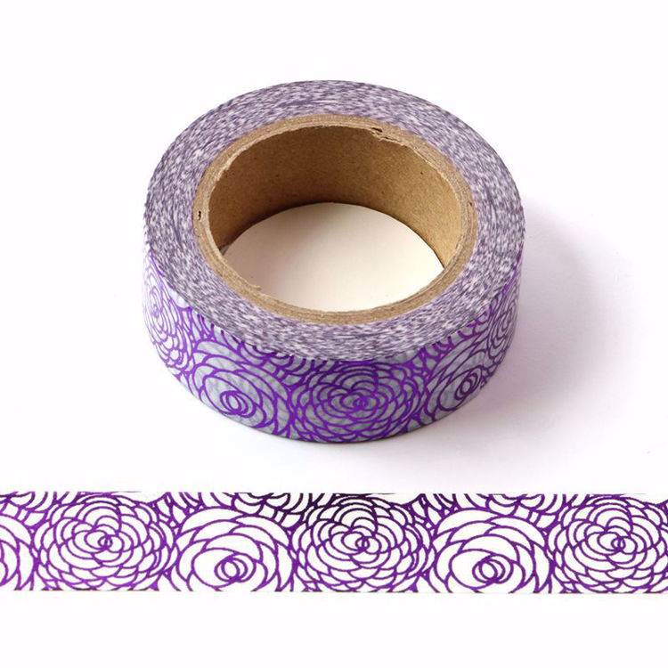 Picture of Purple Rose Floral Foil Washi Tape