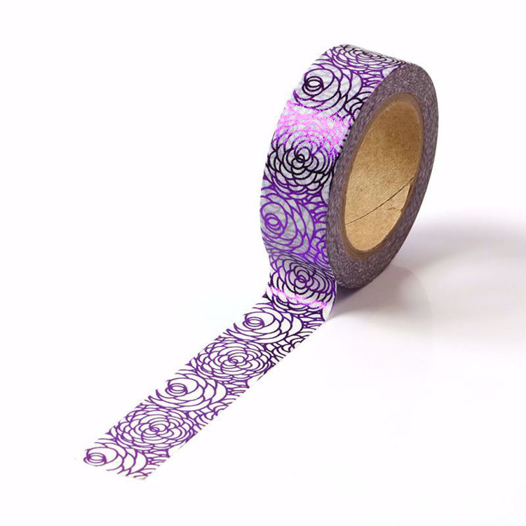 Picture of Purple Rose Floral Foil Washi Tape