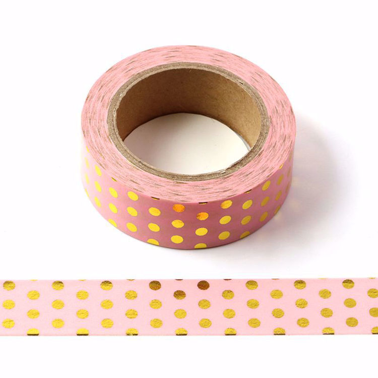 Picture of Pink Polka Dot Foil Washi Tape