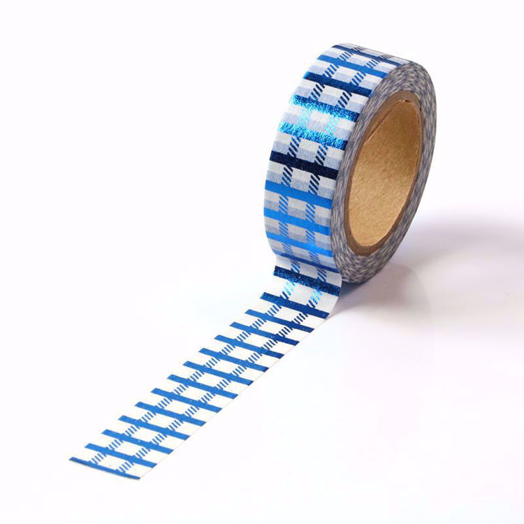 Picture of Check Blue Foil Washi Tape