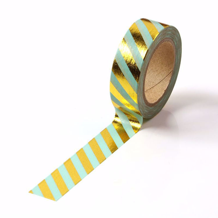 Picture of Green Stripe Foil Washi Tape