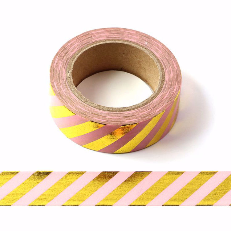 Picture of Pink Stripe Foil Washi Tape