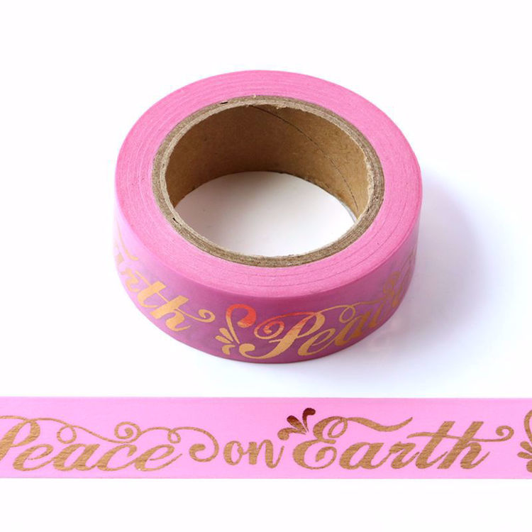 Peace On Earth Gold Foil Pink Washi Tape