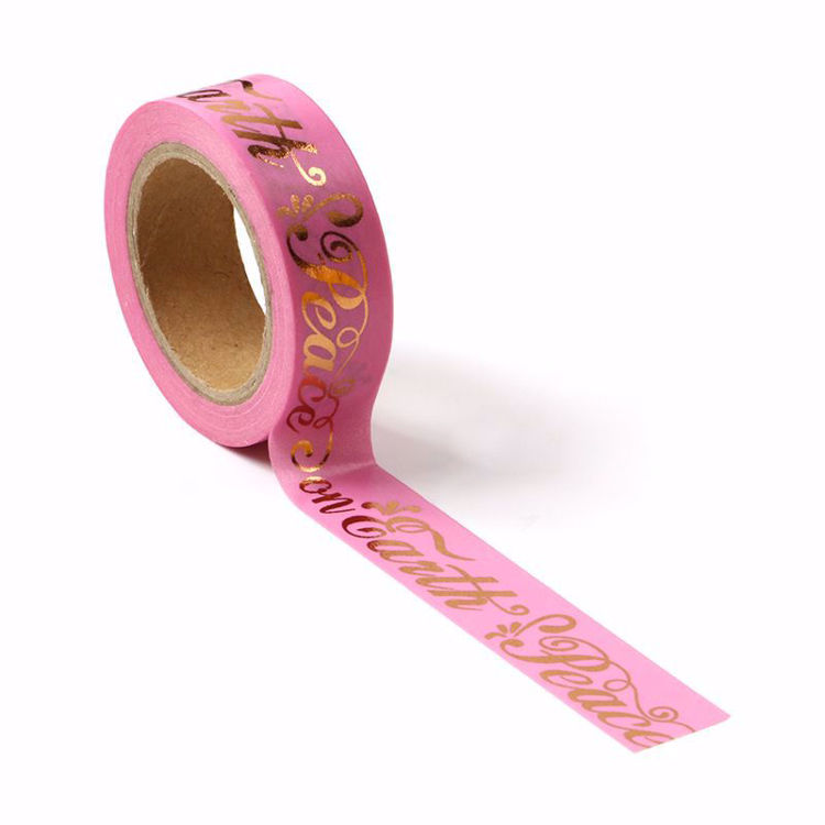 Peace On Earth Gold Foil Pink Washi Tape