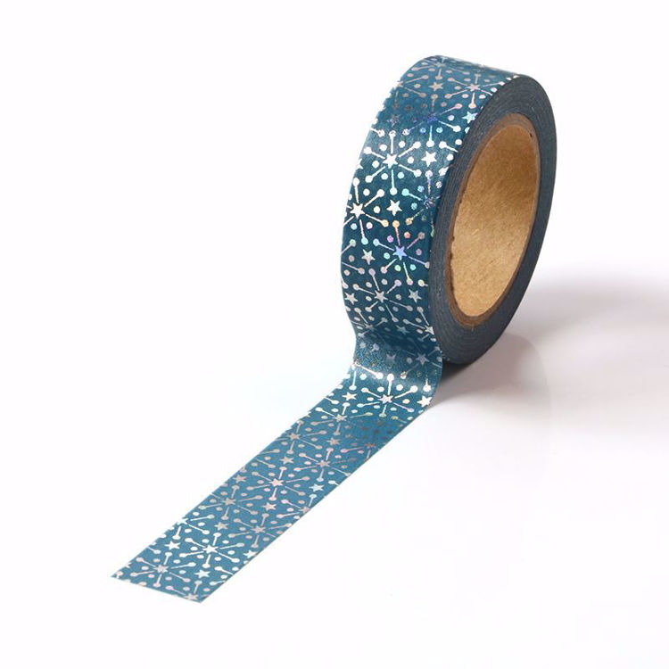 Silver Laser Foil Blue Washi Tape