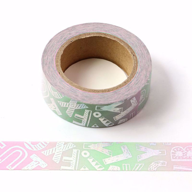 Gradual Changed Color Silver Foil Washi Tape