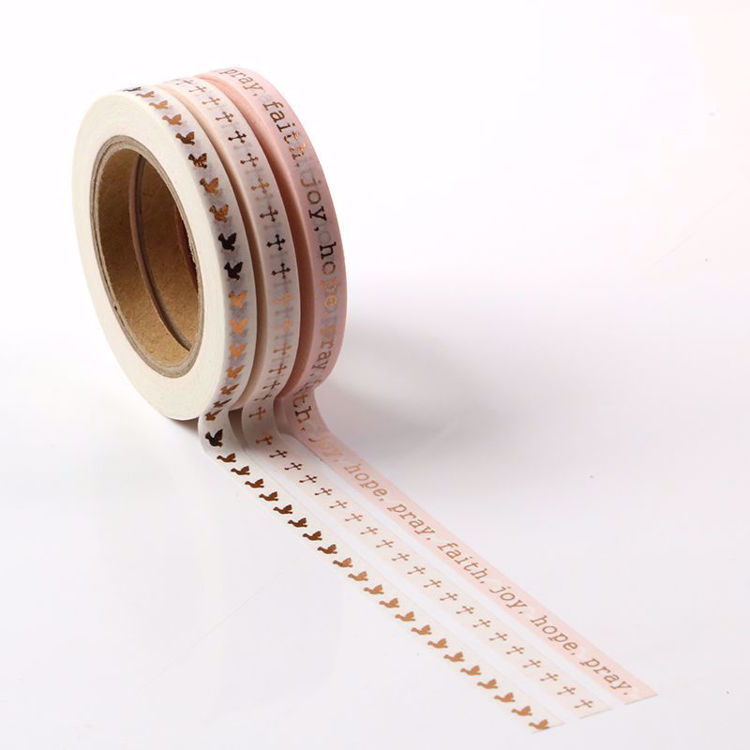 Picture of 5mm Width 3 Rolls Set Slim Washi Tape Pink