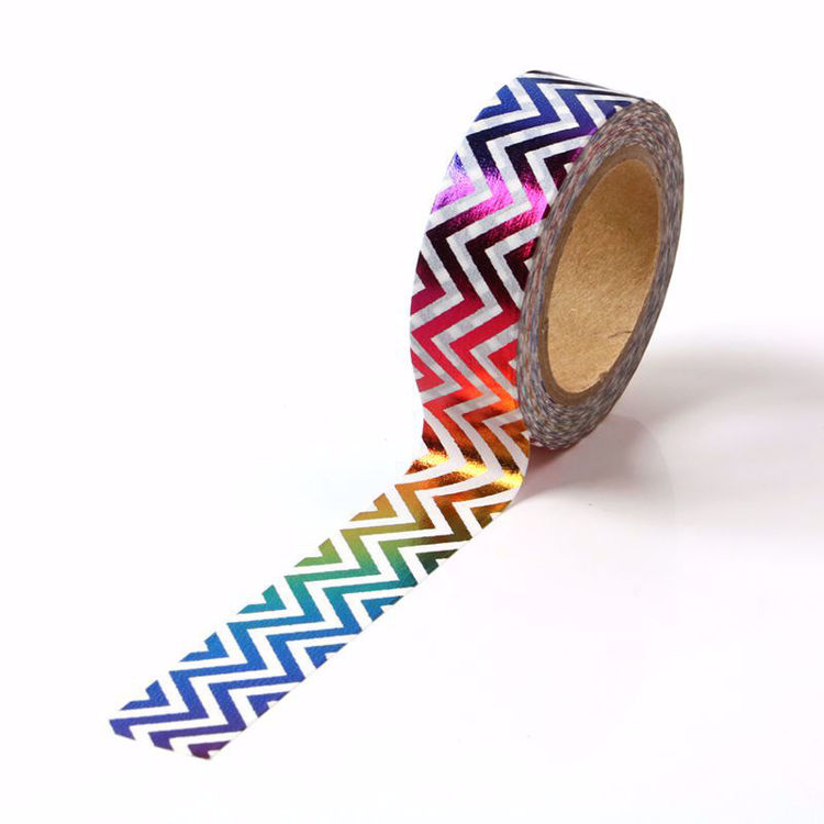 图片 波浪纹彩虹色烫金和纸胶带