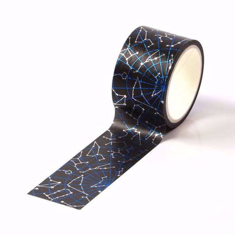 blue and silver foil constellation washi tape