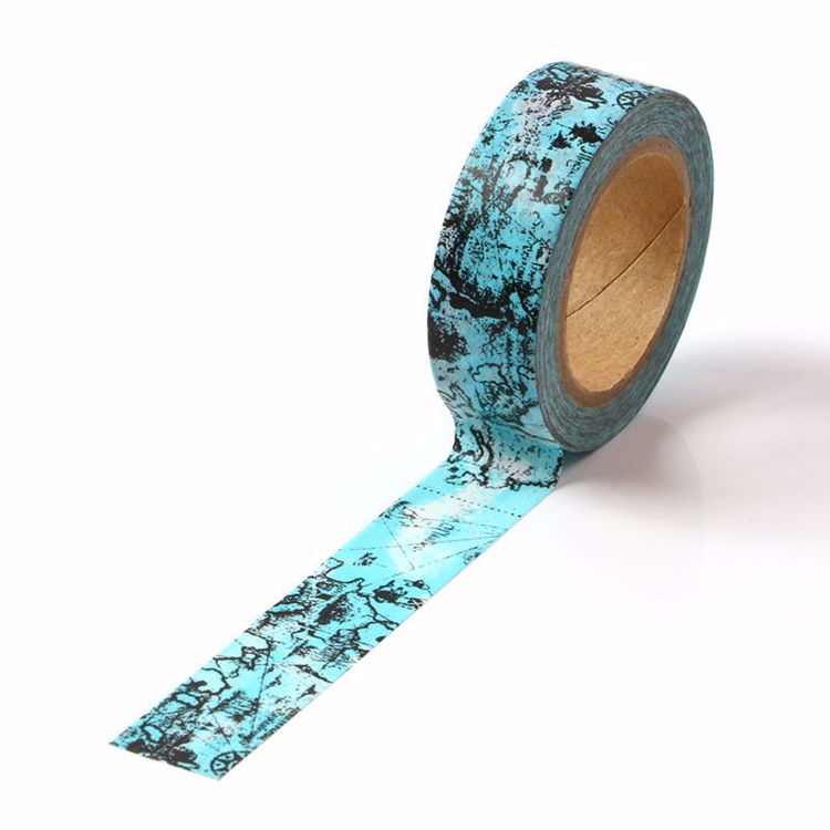 Picture of Map Printing Washi Tape Blue