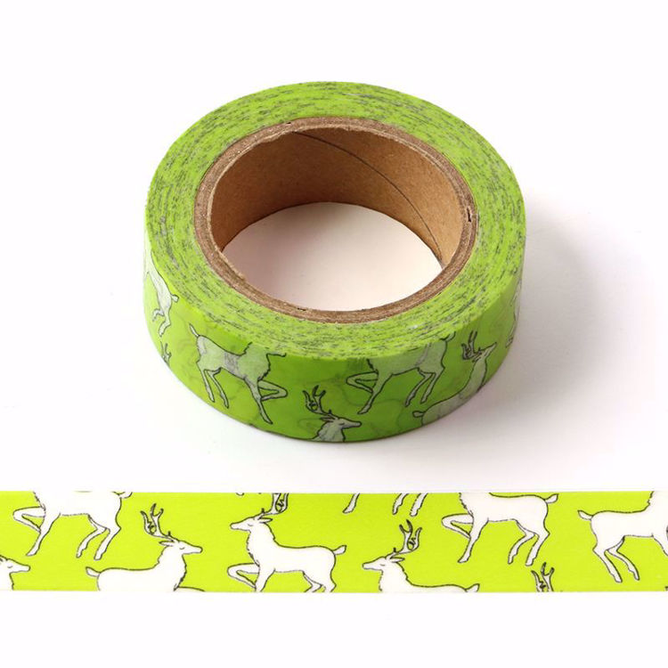 图片 绿底鹿装饰和纸胶带