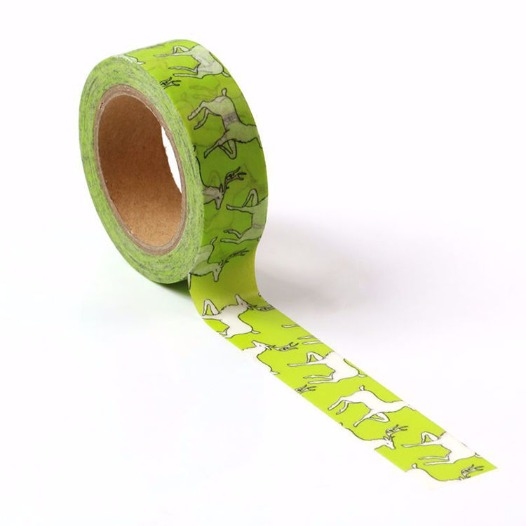 图片 绿底鹿装饰和纸胶带