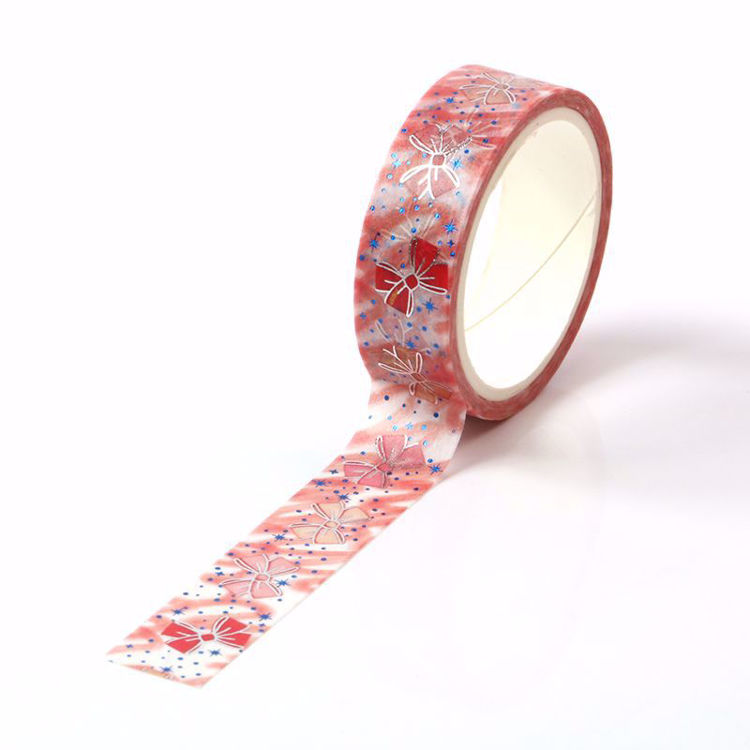 blue and silver foil bow-knot  washi tape