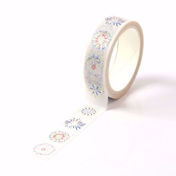 blue and silver foil fireworks washi tape