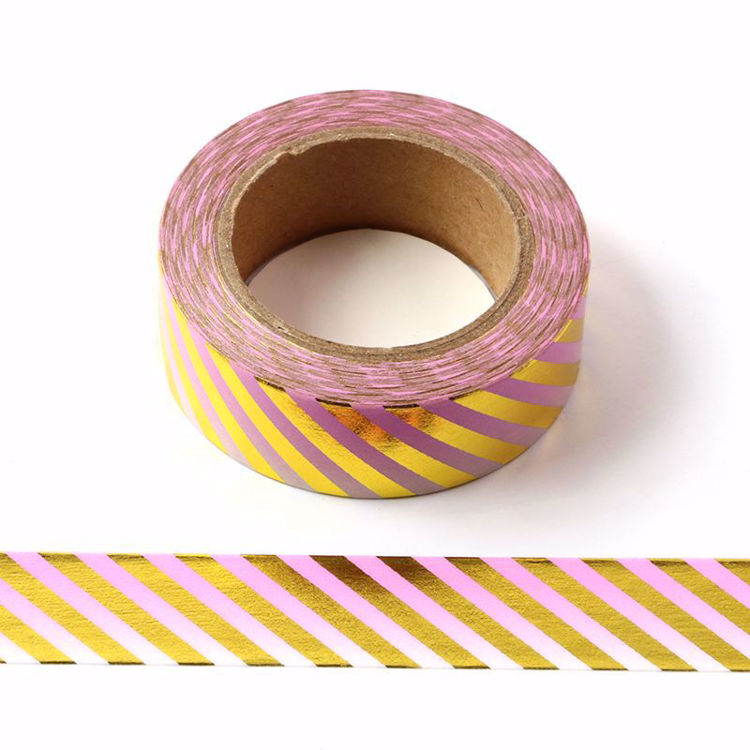 Picture of Ombre Pink Stripe Foil Washi Tape