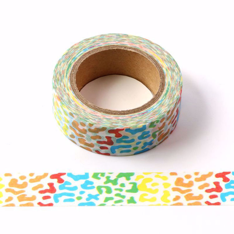 Green Blue Red Brown and Yellow Doodling washi tape