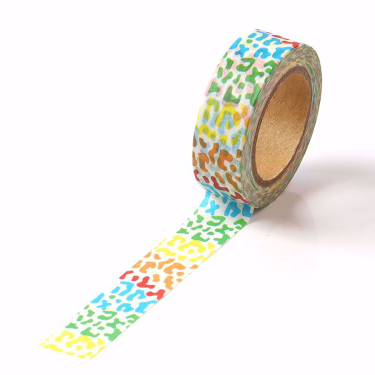 Green Blue Red Brown and Yellow Doodling washi tape