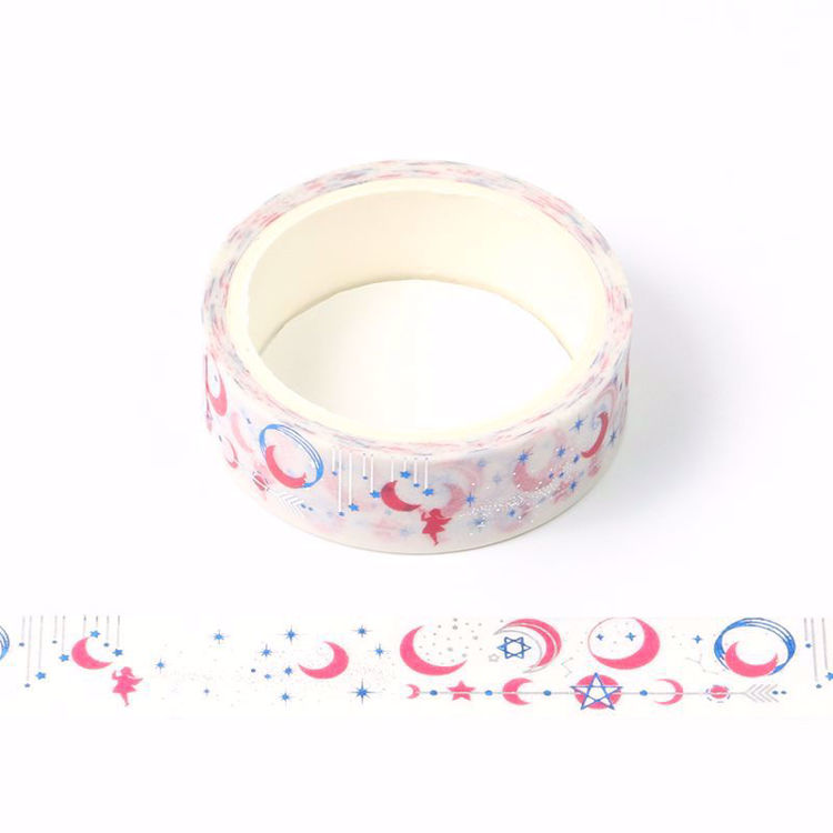 star  and mood blue with silver foil  washi tape