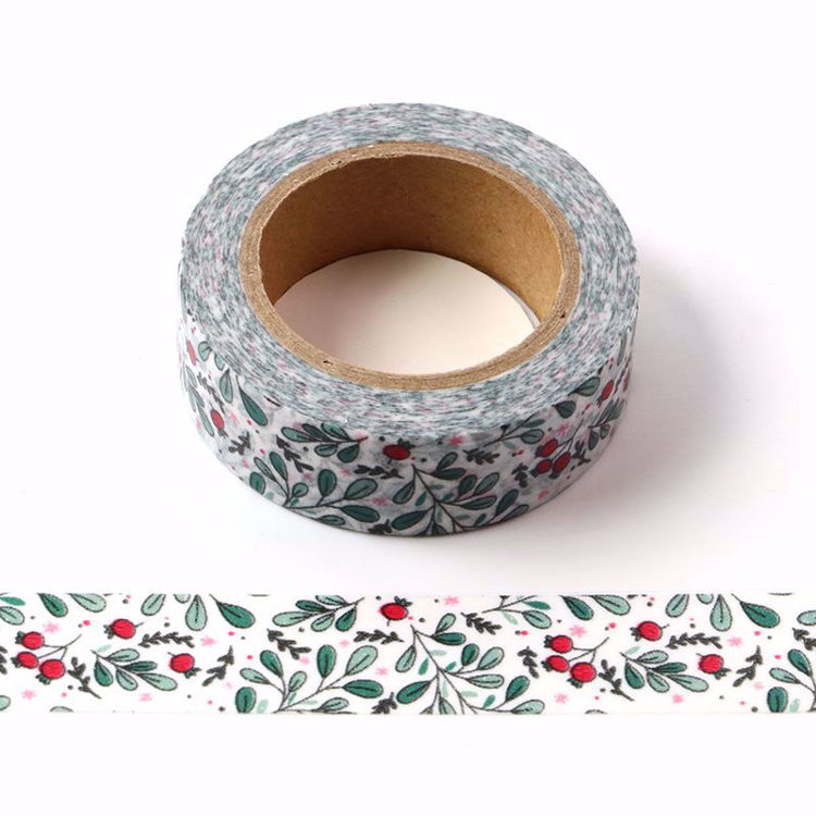 Picture of Red Bud Grean Leaf Print Washi Tape