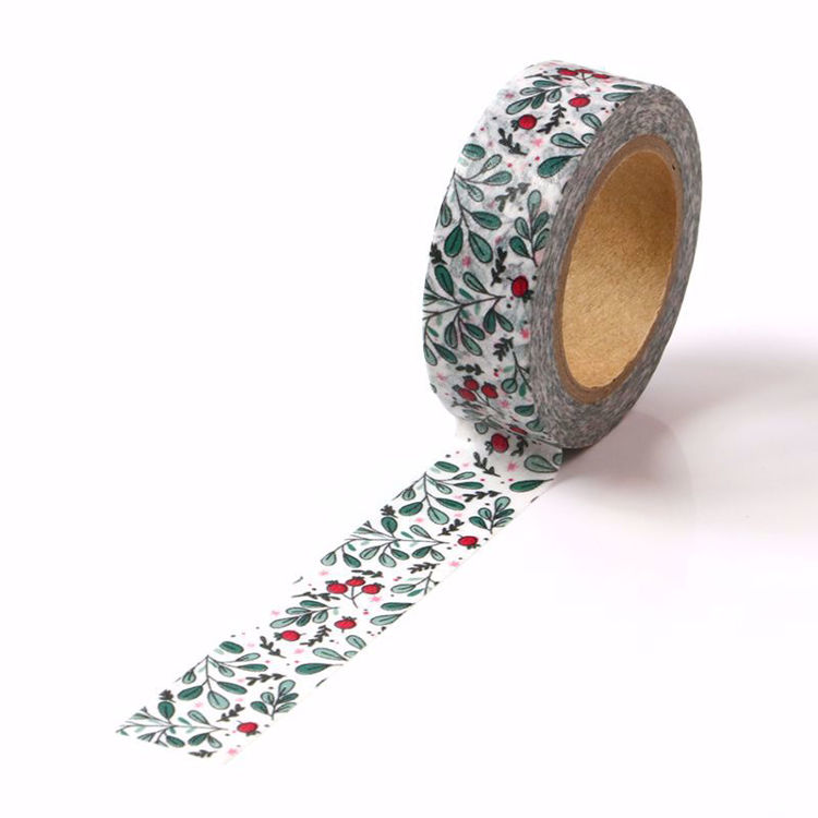 Picture of Red Bud Grean Leaf Print Washi Tape