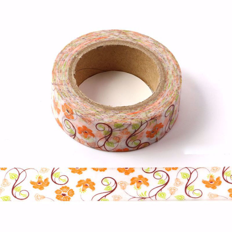 Picture of Orange Flower Printing Washi Tape