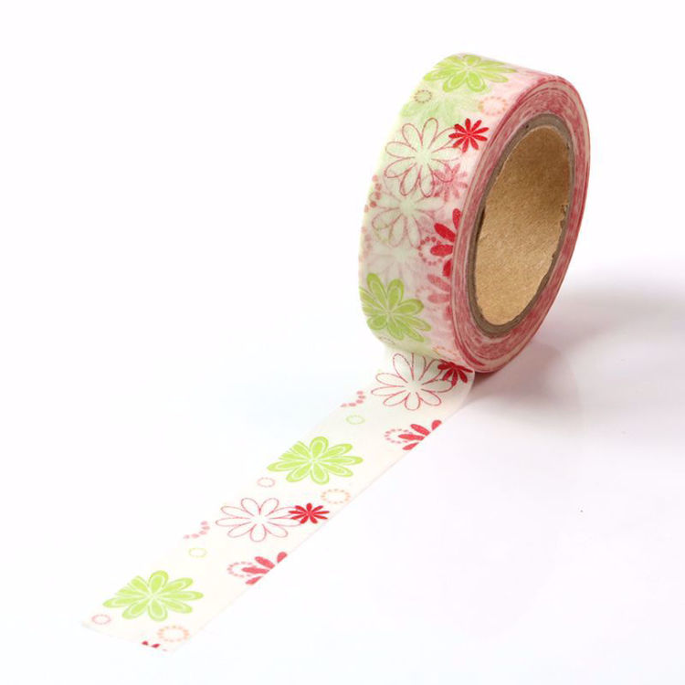 Picture of Red  and Green Flower Printing Washi Tape