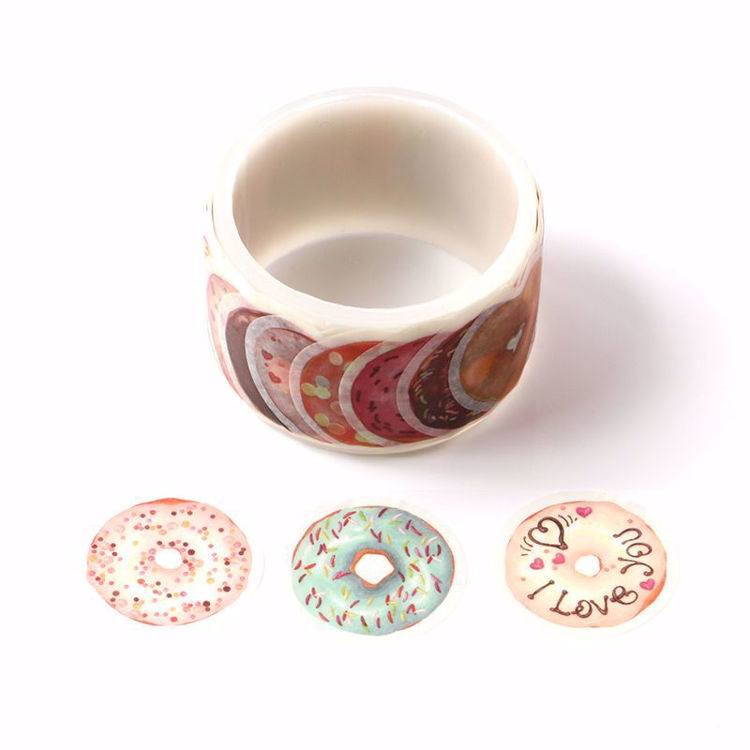 Many kinds of Doughnut stickers roll washi tape