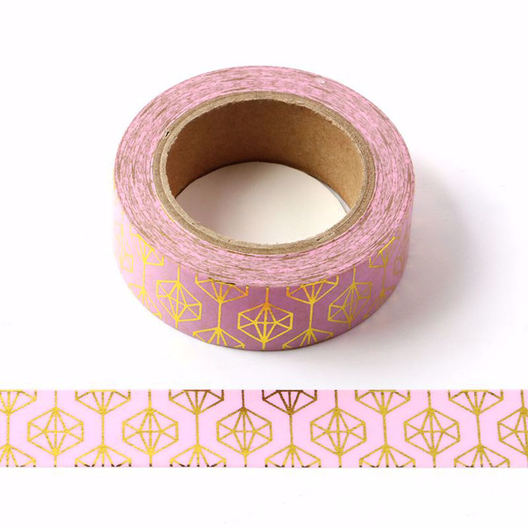 Diamond Gold Foil Pink Washi Tape
