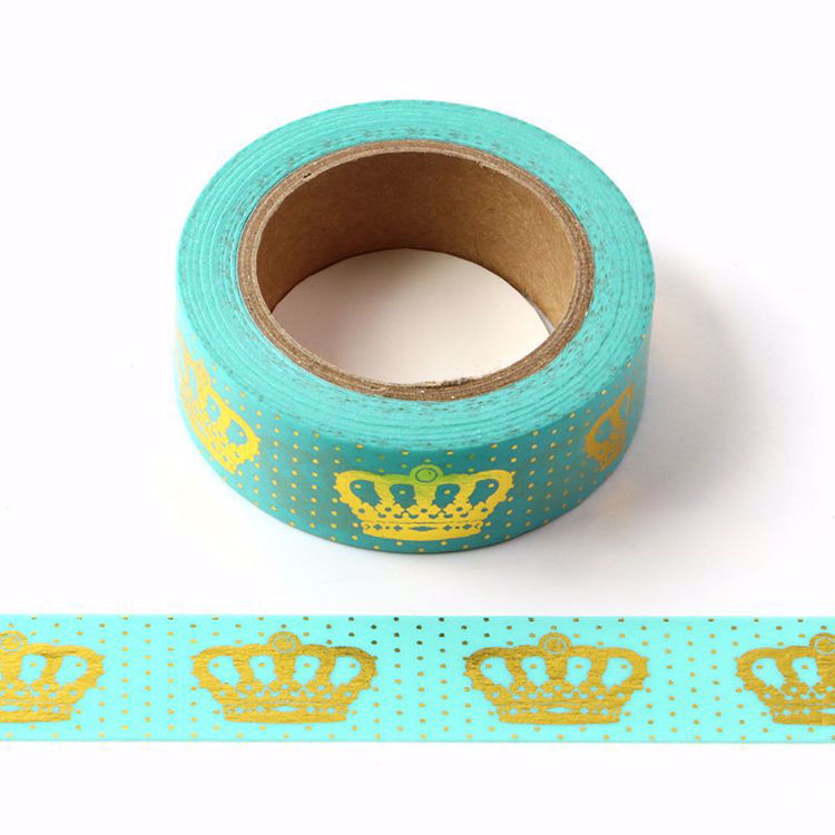 Crown Gold Foil Blue Washi Tape