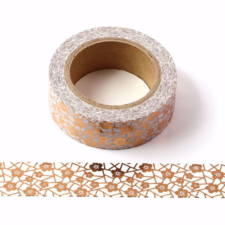 Little Flower Copper Foil Washi Tape. Custom and stock washi tape