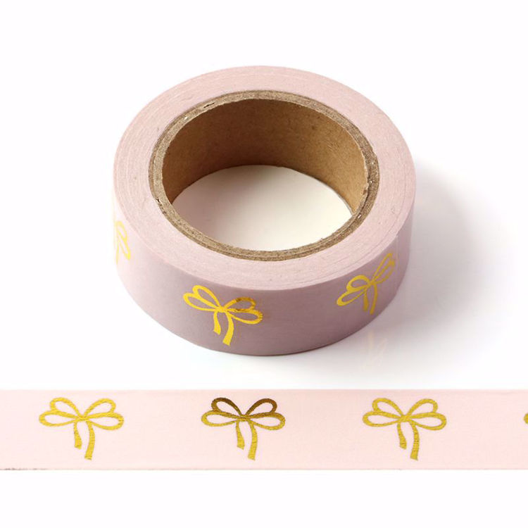 Bow Gold Foil Pink Washi Tape