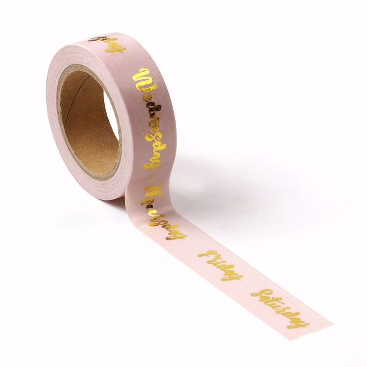 Week Gold Foil Pink Washi Tape