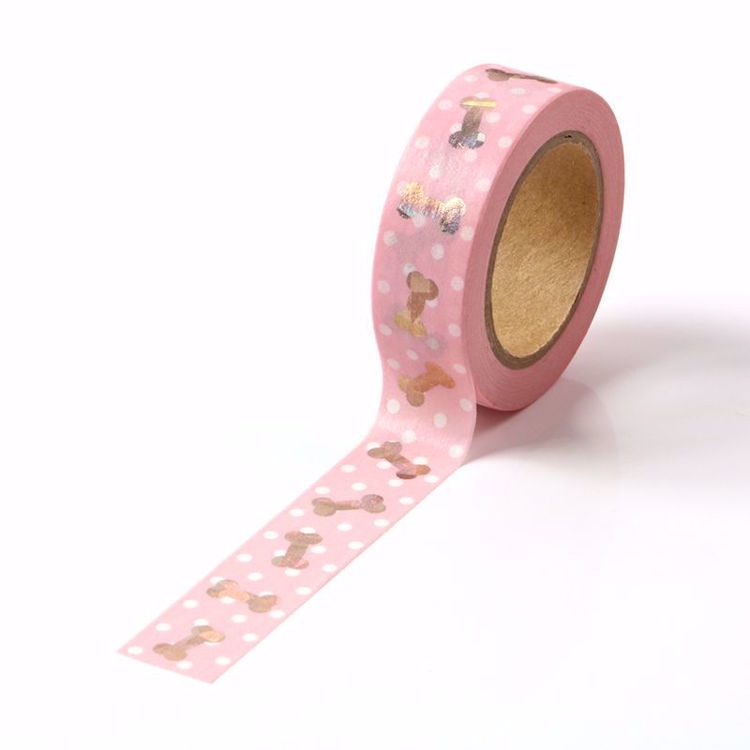 Bones Silver Laser Foil Pink Washi Tape