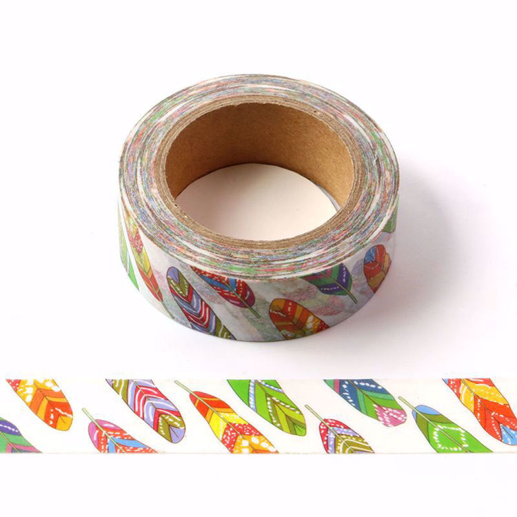 Colorful feathers printing washi tape