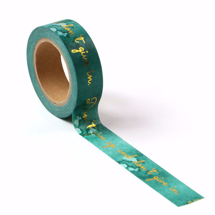 Don't Give Up Gold Foil Green Washi Tape