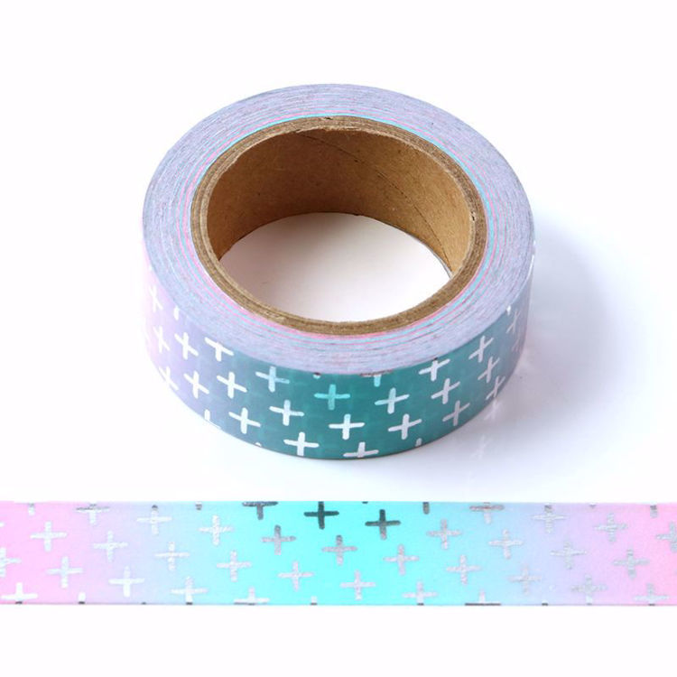Cross Silver Foil Gradual Changed Color Washi Tape