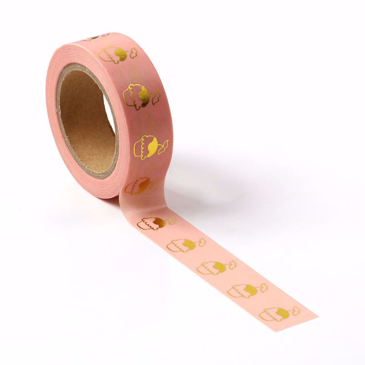 Cupcake Gold Foil Pink Washi Tape