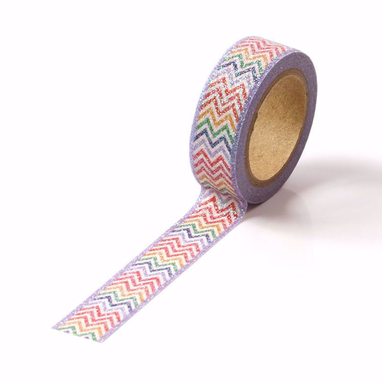 Picture of Colored Chevron Stripe Sparkle Washi Tape