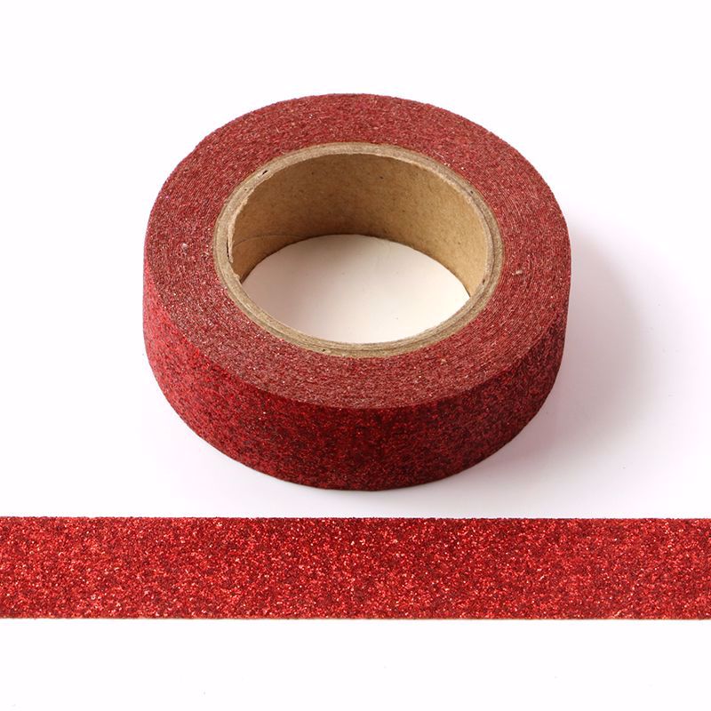 Red Sparkle Washi Tape. Custom and stock washi tape manufacturer