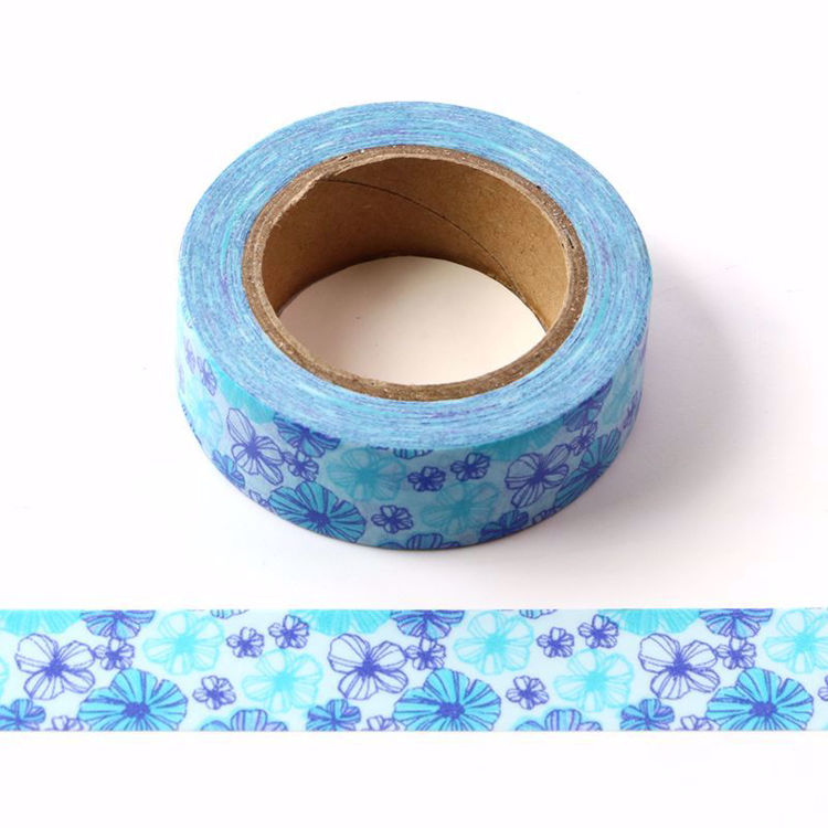 Picture of Blue Flower Printing Washi Tape