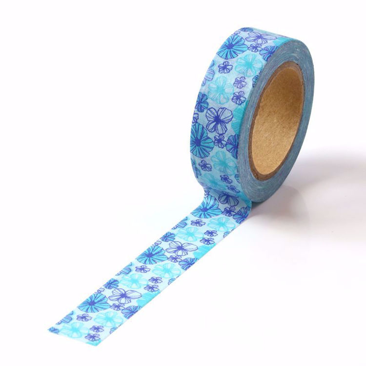 Picture of Blue Flower Printing Washi Tape